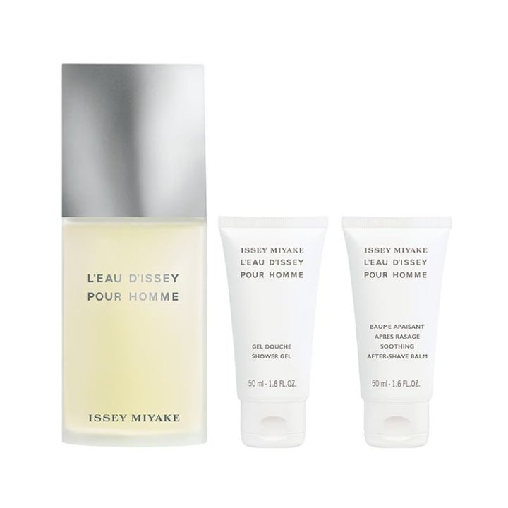 Issey Miyake L’Eau d’Issey Pour Homme Gift Set (Eau De Toilette 125ml + Shower Gel 50ml + Miniature 5ml) - Fragrance London