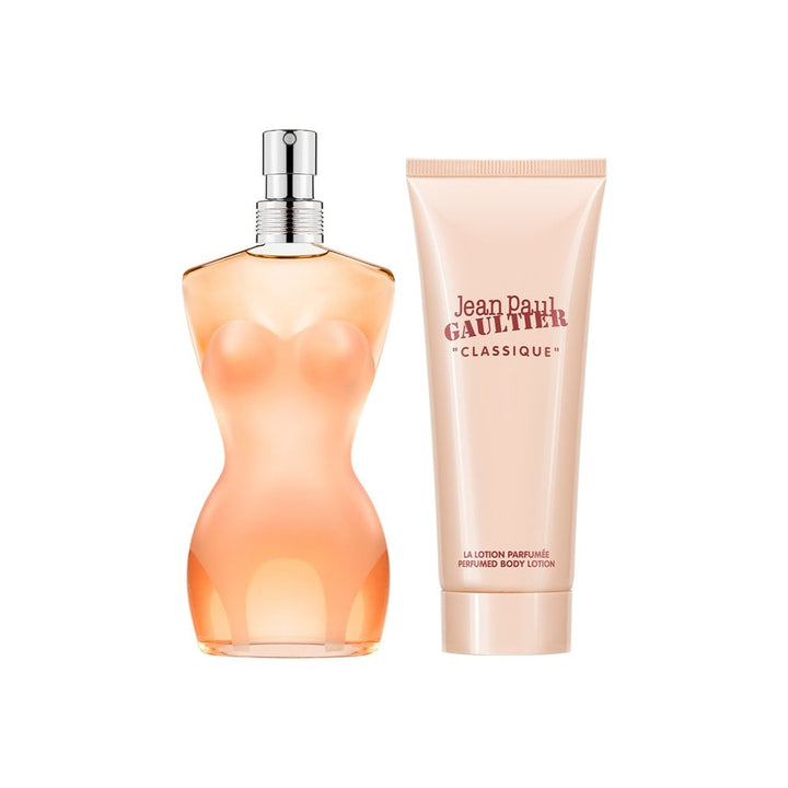 Jean Paul Gaultier Classique Gift Set (Eau De Toilette Spray 100ml + Body Lotion 75ml) - Fragrance London