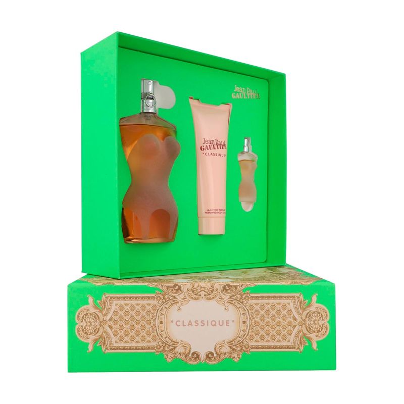 Jean Paul Gaultier Classique Gift Set (Eau De Toilette Spray 100ml + Body Lotion 75ml + Eau De Toilette Spray 6ml) - Fragrance London