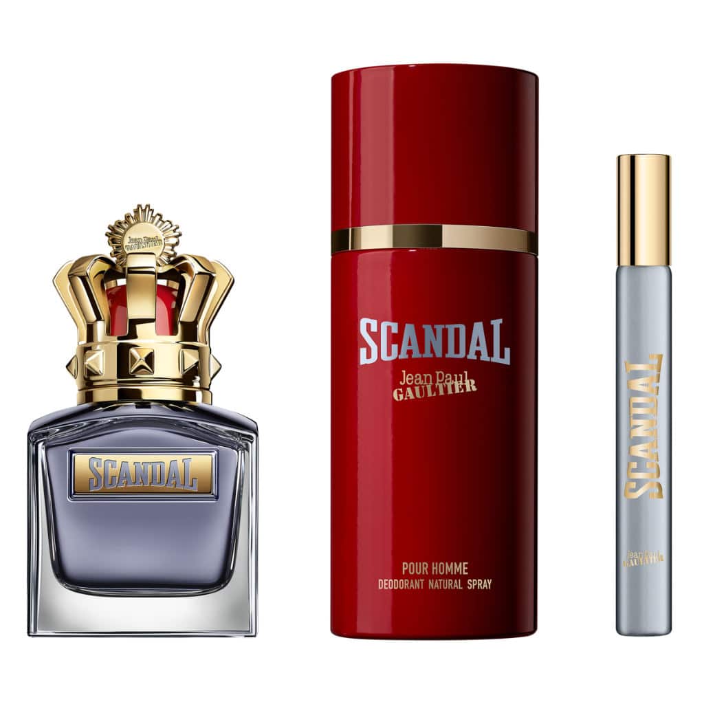 Jean Paul Gaultier Scandal Pour Homme Gift Set (Eau De Toilette Spray 50ml + Deodorant Spray 150ml + Eau De Toilette Spray 10ml) - Fragrance London