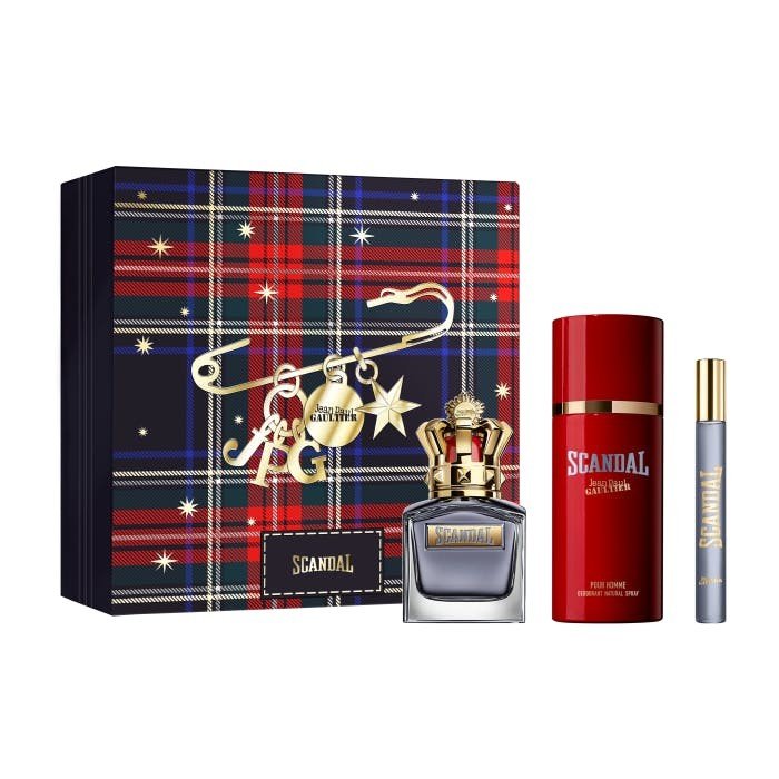 Jean Paul Gaultier Scandal Pour Homme Gift Set (Eau De Toilette Spray 50ml + Deodorant Spray 150ml + Eau De Toilette Spray 10ml) - Fragrance London