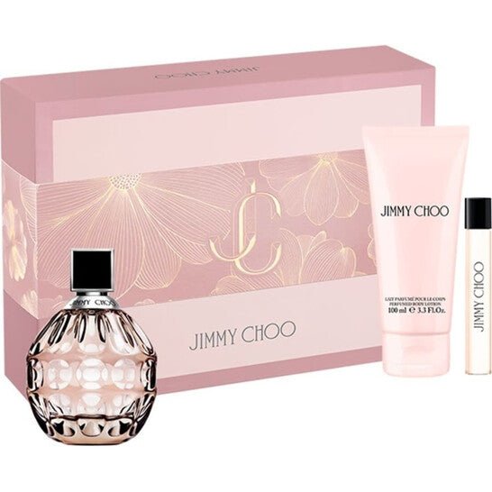 Jimmy Choo Gift Set (Eau De Parfum 100ml + Body Lotion 100ml + Eau De Parfum 7.5ml) - Fragrance London