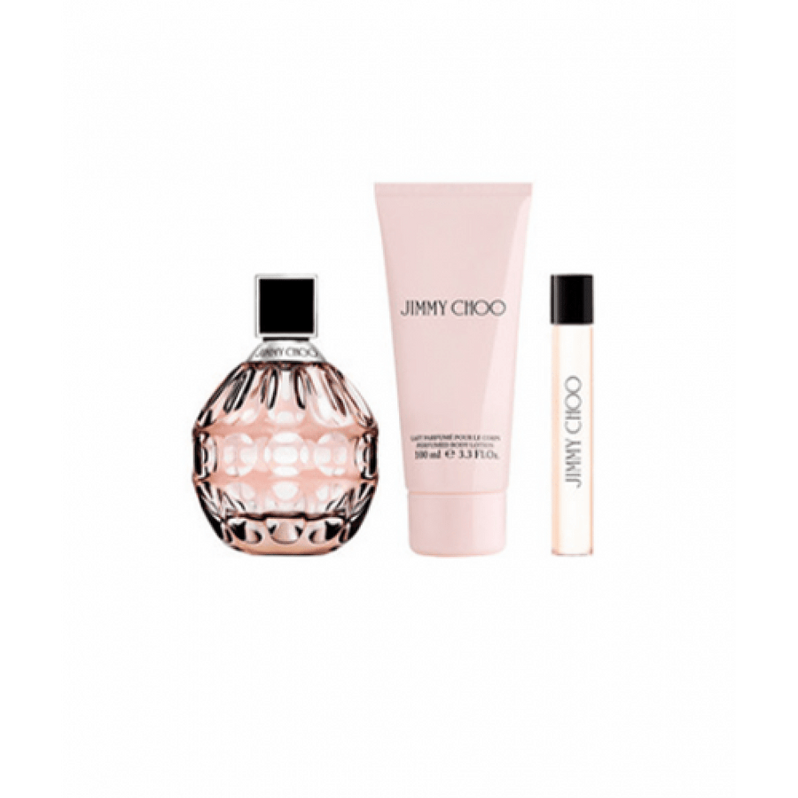 Jimmy Choo Gift Set (Eau De Parfum 100ml + Body Lotion 100ml + Eau De Parfum 7.5ml) - Fragrance London