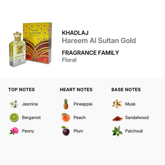Khadlaj Hareem Al Sultan Gold Eau De Parfum 75ml - Fragrance London