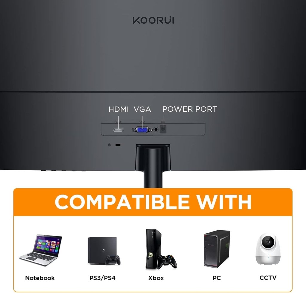 KOORUI 24" Curved Monitor 100Hz FHD 1500R HDMI/VGA – 24N5CA - Fragrance London