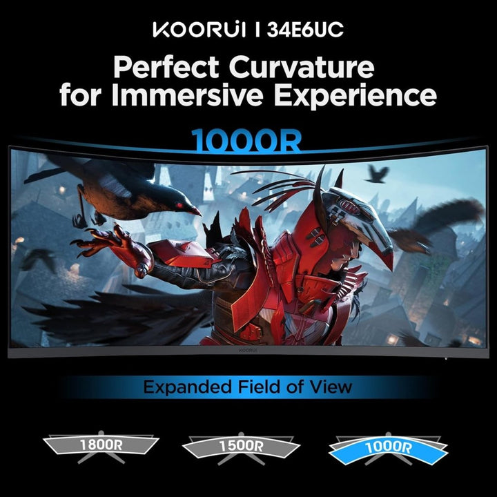 KOORUI 34" UltraWide Curved Gaming Monitor WQHD 165Hz – 34E6UC - Fragrance London