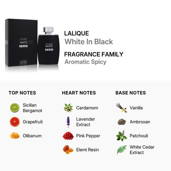 Lalique White In Black For Men Eau De Parfum Spray 125ml - Fragrance London