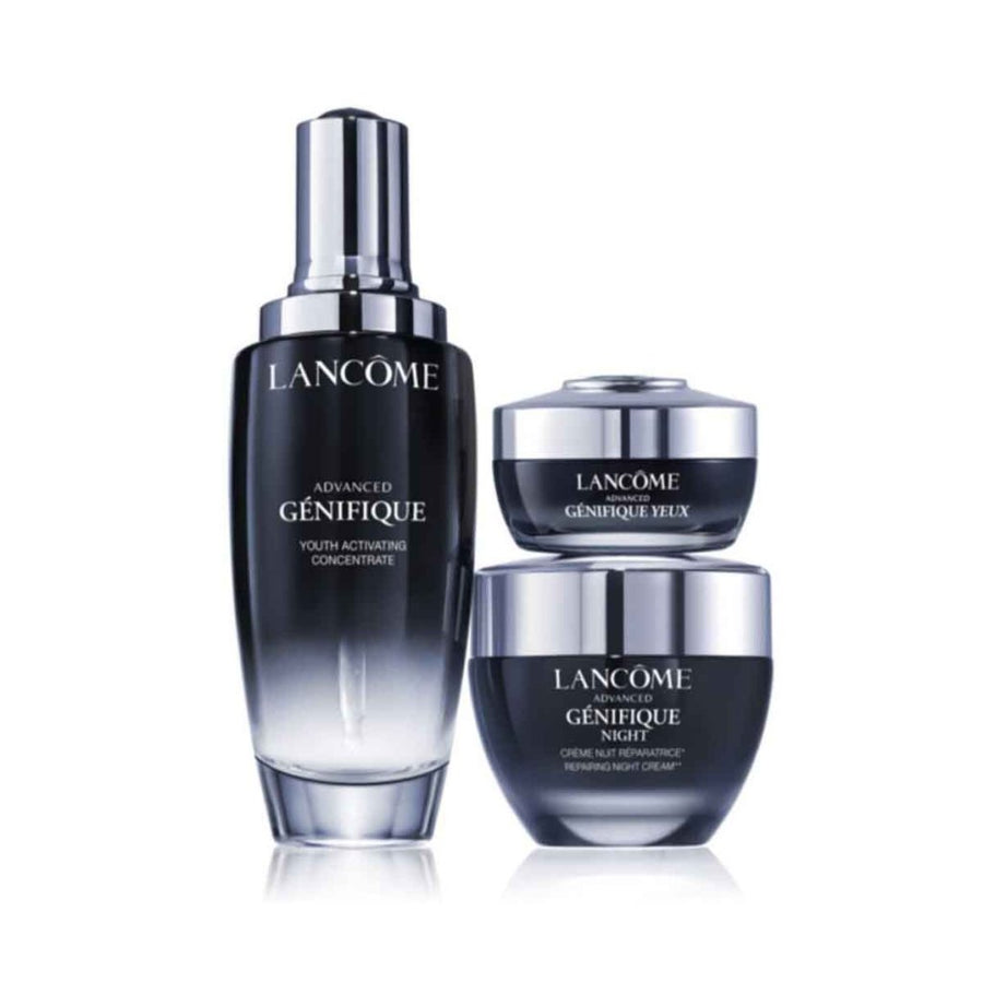 Lancôme Génifique Set (Serum 100ml + Night Cream 50ml + Youth Activating Light - Infusing Eye Cream 15ml) - Fragrance London