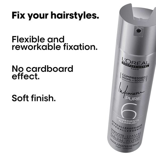 L'Oréal Professionnel Infinium Pure Strong Hold Hairspray 300ml - Fragrance London
