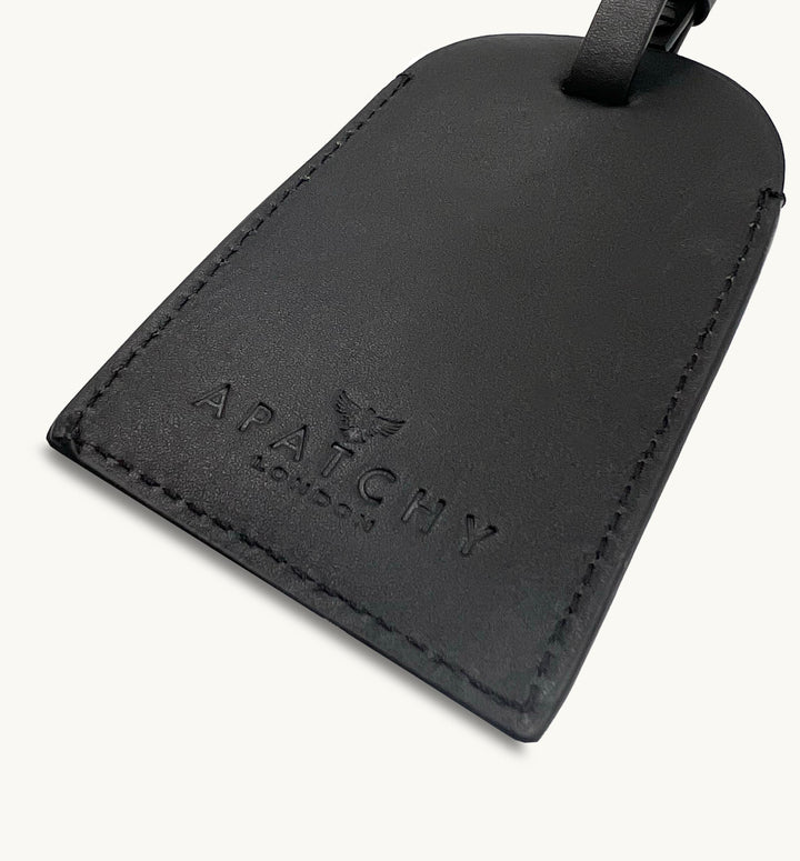 Apatchy London The Black Leather Luggage Tag