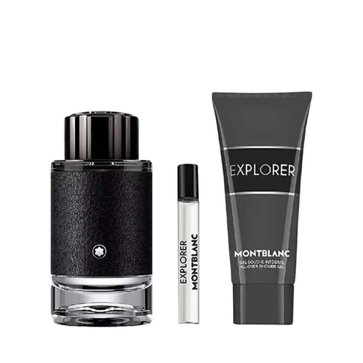 Mont Blanc Explorer Gift Set (Eau De Parfum 100ml + Eau De Parfum 7.5ml + Shower Gel 100ml) - Fragrance London