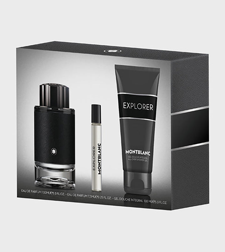 Mont Blanc Explorer Gift Set (Eau De Parfum 100ml + Eau De Parfum 7.5ml + Shower Gel 100ml) - Fragrance London