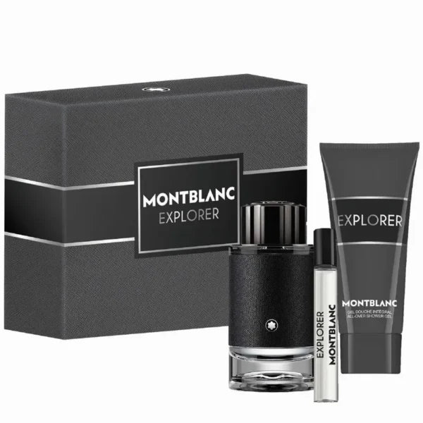 Montblanc Explorer Gift Set (Eau De Parfum Spray 100ml + Eau De Parfum Spray 7.5ml + Shower Gel 100ml) - Fragrance London