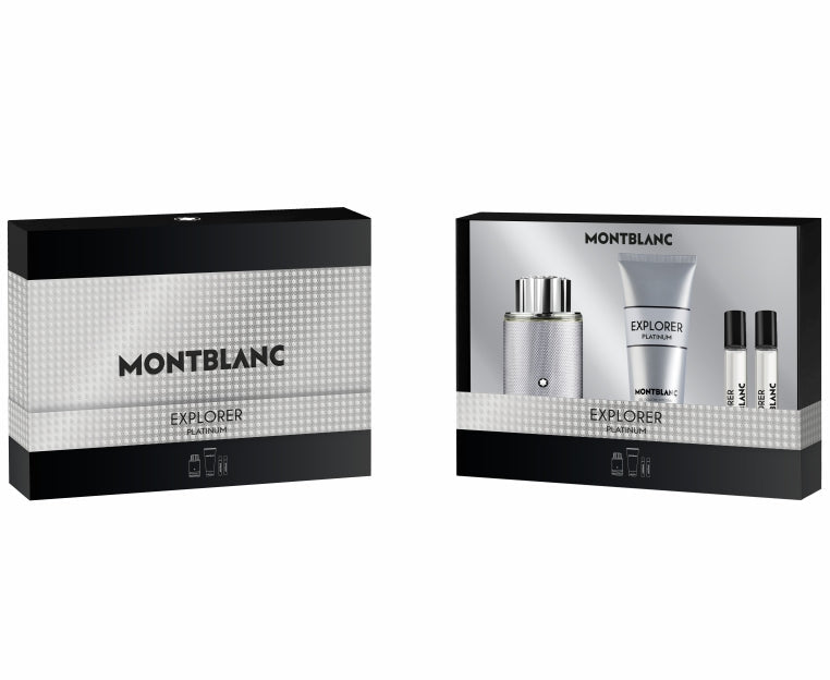 Montblanc Explorer Platinum Gift Set (Eau De Parfum 100ml + Eau De Parfum 7.5ml x2 + Shower Gel 100ml) - Fragrance London