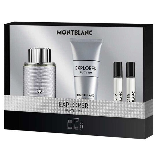 Montblanc Explorer Platinum Gift Set (Eau De Parfum 100ml + Eau De Parfum 7.5ml x2 + Shower Gel 100ml) - Fragrance London