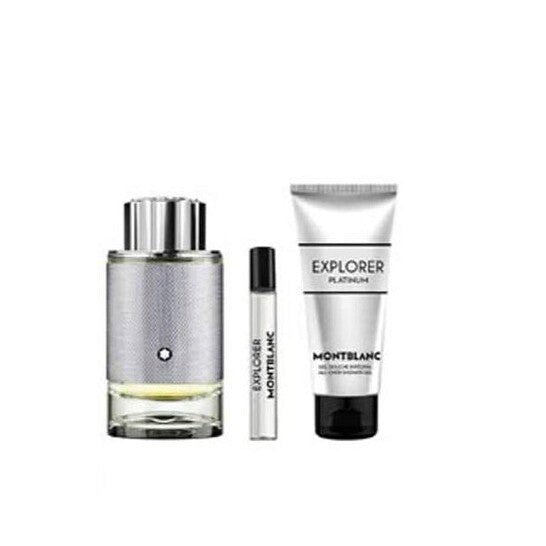 Montblanc Explorer Platinum Gift Set (Eau De Parfum Spray 100ml + Shower Gel 100ml + Eau De Parfum Spray 7.5ml) - Fragrance London