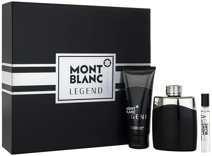 Montblanc Legend Gift Set (Eau De Toilette 100ml + Shower Gel 100ml + Eau De Toilette 7.5ml) - Fragrance London