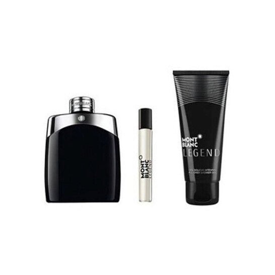 Montblanc Legend Gift Set (Eau De Toilette Spray 100ml + Shower Gel 100ml + Eau De Toilette Spray 7.5ml) - Fragrance London