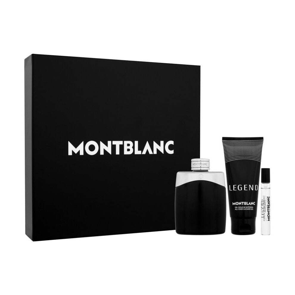 Montblanc Legend Gift Set (Eau De Toilette Spray 100ml + Shower Gel 100ml + Eau De Toilette Spray 7.5ml) - Fragrance London