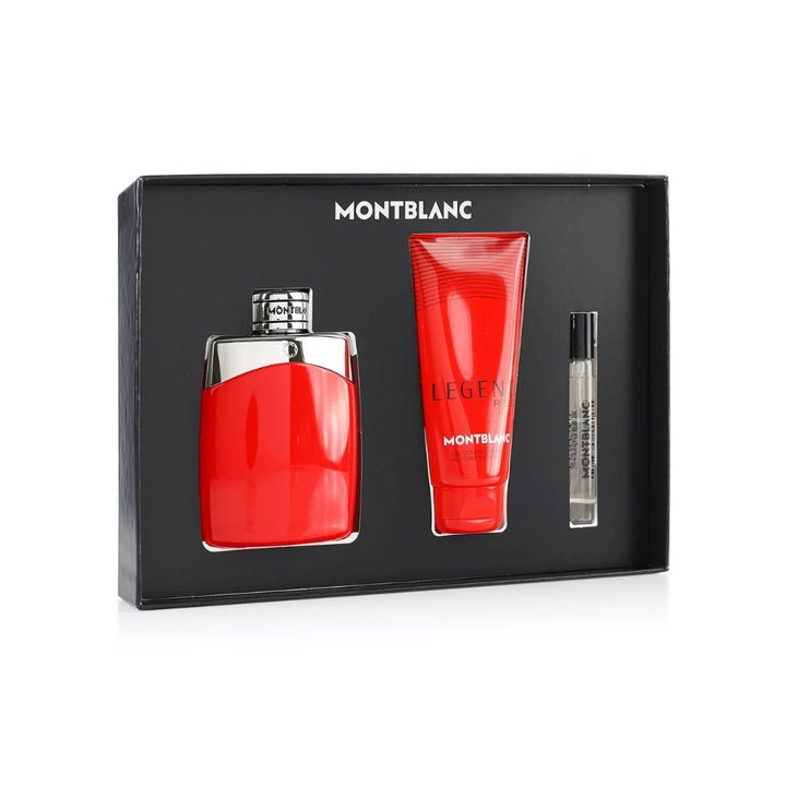 Montblanc Legend Red Gift Set (Eau De Parfum Spray 100ml + Shower Gel 100ml + Eau De Parfum Spray 7.5ml) - Fragrance London