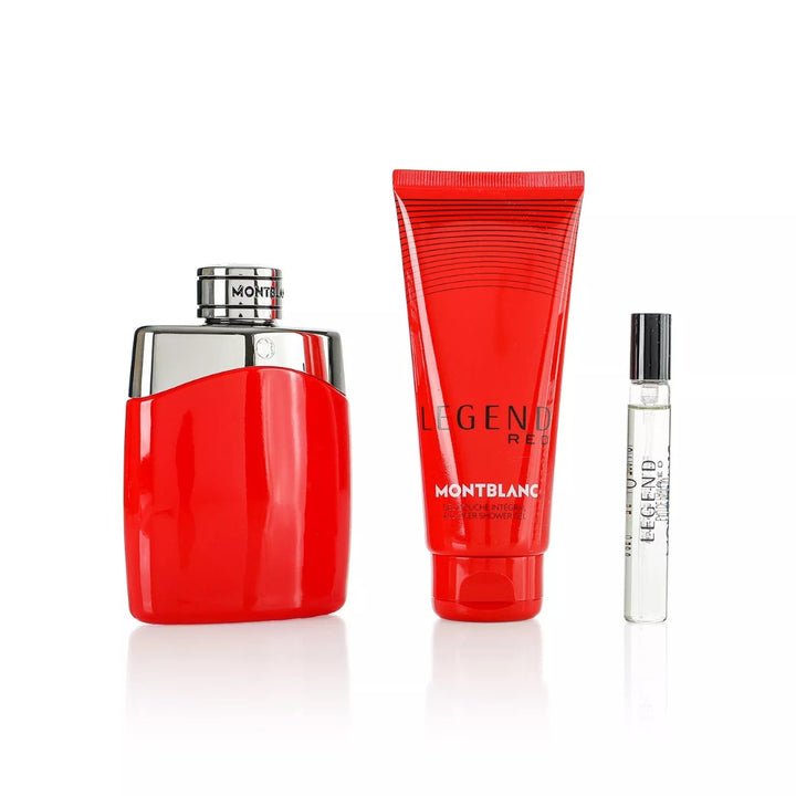 Montblanc Legend Red Gift Set (Eau De Parfum Spray 100ml + Shower Gel 100ml + Eau De Parfum Spray 7.5ml) - Fragrance London