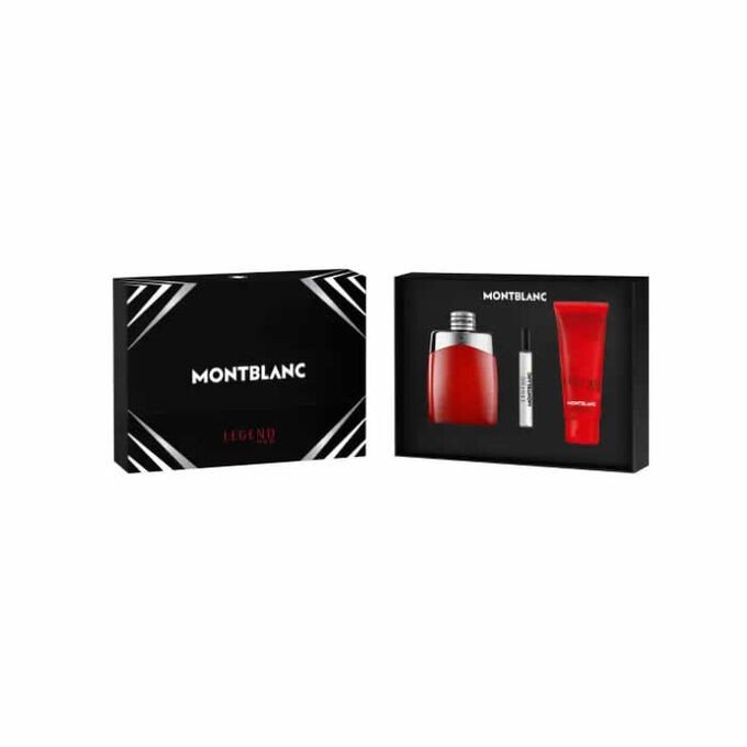 Montblanc Legend Red Gift Set (Eau De Parfum Spray 100ml + Shower Gel 100ml + Eau De Parfum Spray 7.5ml) - Fragrance London