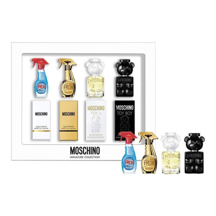 Moschino Miniatures Gift Set (3 x Eau De Parfum Spray 5ml + 1 x Eau De Toilette Spray 5ml) - Fragrance London