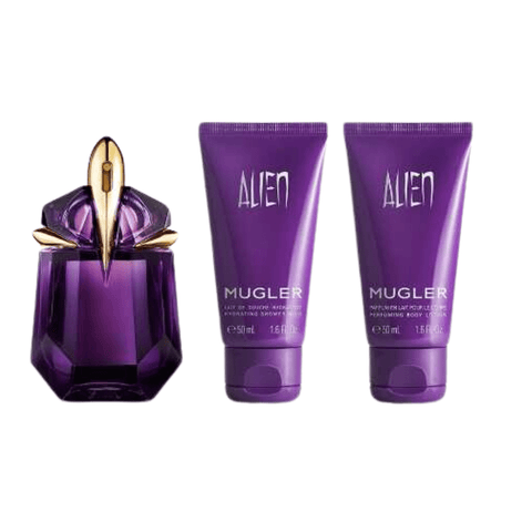 Mugler Alien Gift set (30 ml EDP +50ML Body Lotion +50ml Shower Gel ) - Fragrance London
