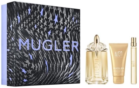 Mugler Alien Goddess Gift Set (Refillable Eau De Parfum 60ml + Body Lotion 50ml + Travel Spray) - Fragrance London