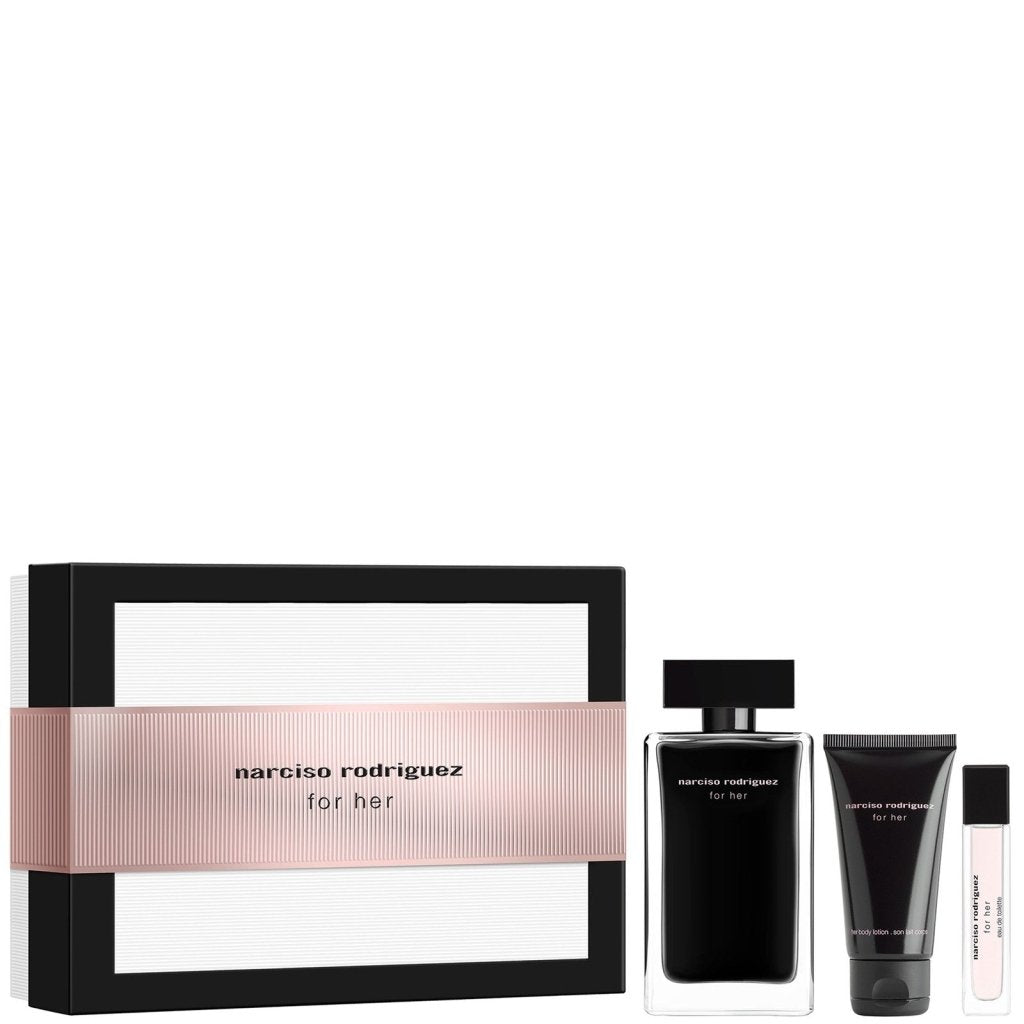 Narciso Rodriguez For Her Eau De Toilette Spray 50ml / Body Lotion 50ml / Eau De Toilette 7.5ml - Fragrance London