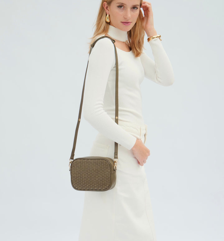 Apatchy London The Penelope Woven Leather Camera Bag