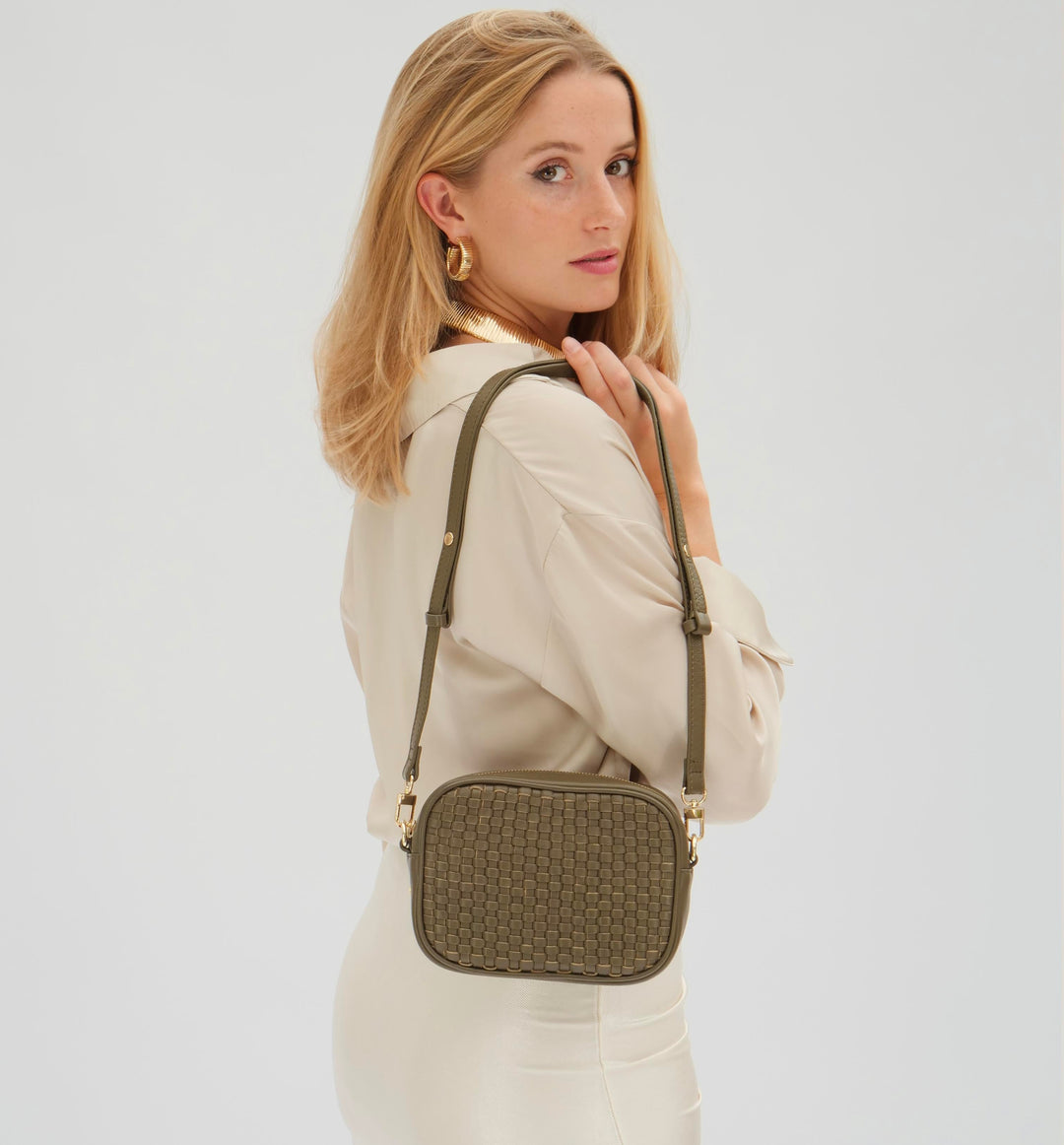 Apatchy London The Penelope Woven Leather Camera Bag