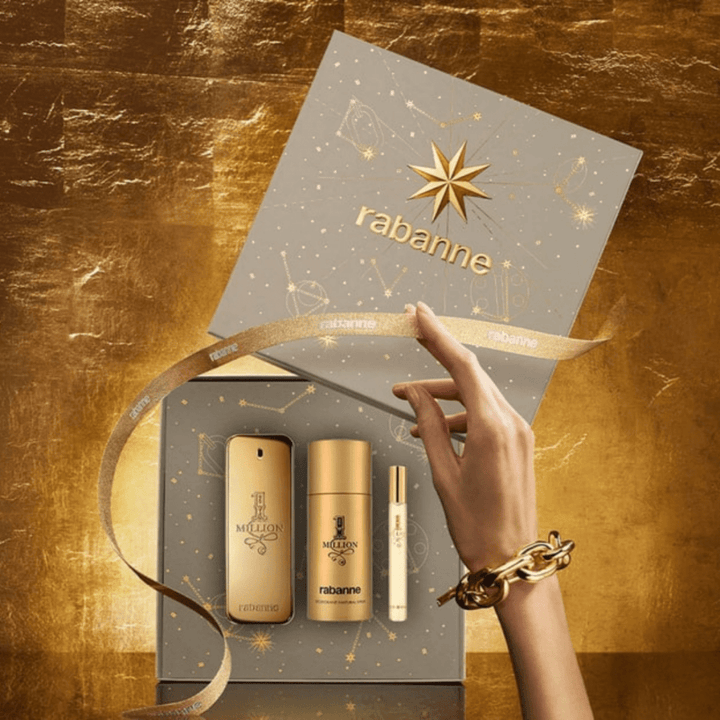 Paco Rabanne 1 Million Gift Set (Eau De Toilette Spray 100ml + Deodorant Spray 150ml + Eau De Toilette Spray 10ml) - Fragrance London
