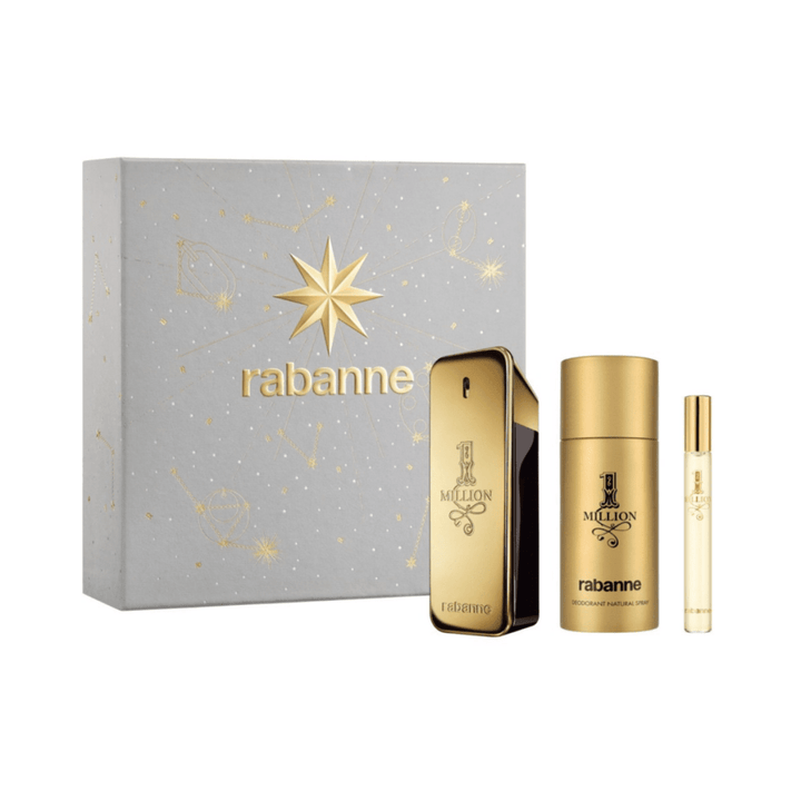 Paco Rabanne 1 Million Gift Set (Eau De Toilette Spray 100ml + Deodorant Spray 150ml + Eau De Toilette Spray 10ml) - Fragrance London