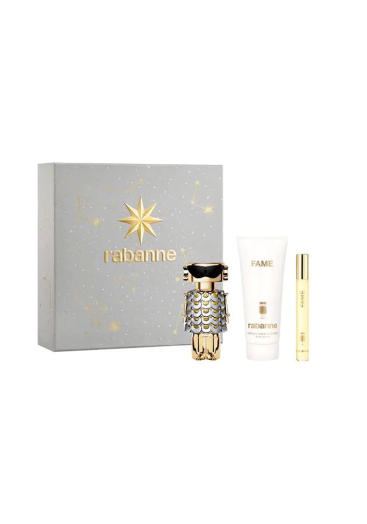 Paco Rabanne Fame Gift Set (Eau De Parfum Spray 50ml + Body Lotion 100ml + Eau De Parfum Spray 10ml) - Fragrance London