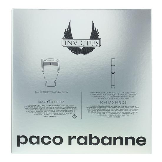 Paco Rabanne Invictus Gift Set (Eau De Toilette 100ml + Eau De Toilette 10ml) - Fragrance London
