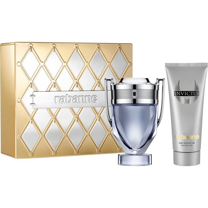 Paco Rabanne Invictus Gift Set (Eau De Toilette Spray 100ml + All Over Shampoo 100ml) - Fragrance London