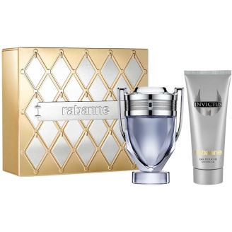 Paco Rabanne Invictus Gift Set (Eau De Toilette Spray 100ml + All Over Shampoo 100ml) - Fragrance London