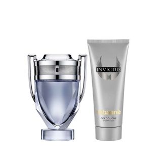 Paco Rabanne Invictus Gift Set (Eau De Toilette Spray 100ml + All Over Shampoo 100ml) - Fragrance London