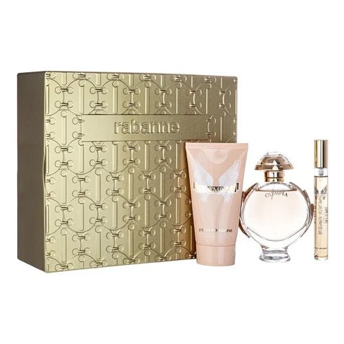 Paco Rabanne Olympea Gift Set (Eau De Parfum 50ml + Body Lotion 75ml + Eau De Parfum 10ml) - Fragrance London