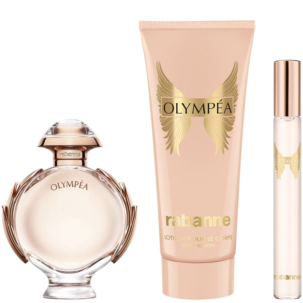 Paco Rabanne Olympea Gift Set (Eau De Parfum Spray 50ml + Body Lotion 100ml + Eau De Parfum Spray 10ml) - Fragrance London
