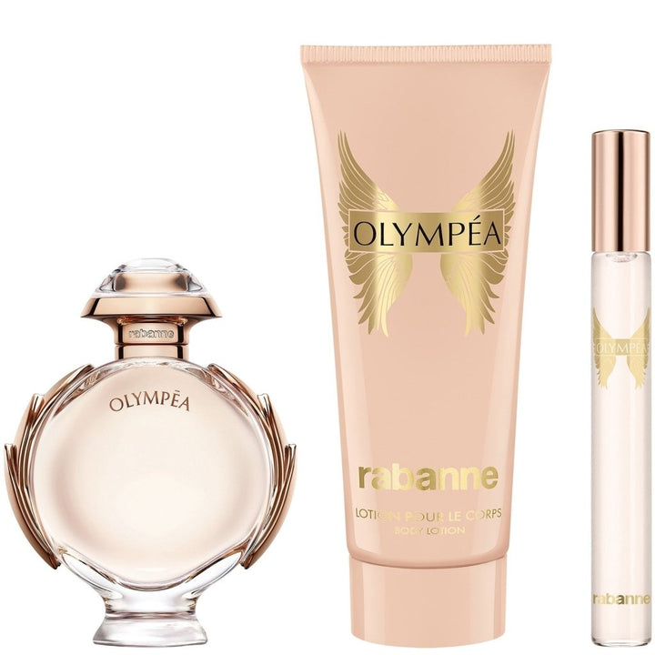 Paco Rabanne Olympea Gift Set (Eau De Parfum Spray 50ml + Body Lotion 100ml + Eau De Parfum Spray 10ml) - Fragrance London