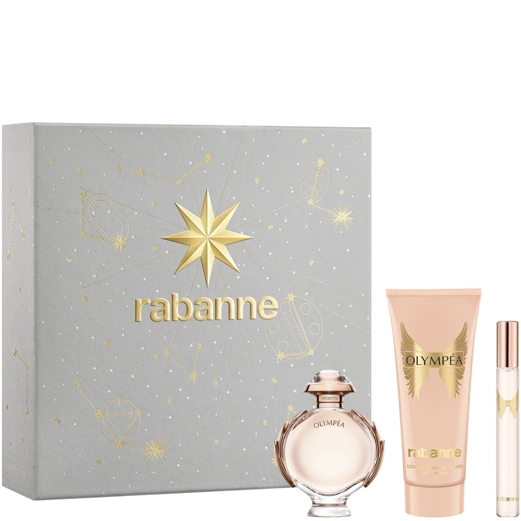 Paco Rabanne Olympea Gift Set (Eau De Parfum Spray 50ml + Body Lotion 100ml + Eau De Parfum Spray 10ml) - Fragrance London