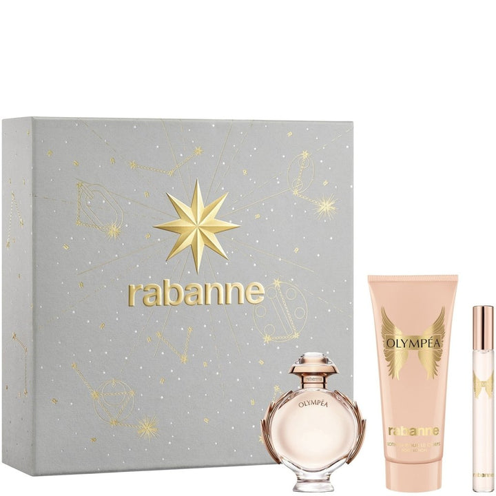 Paco Rabanne Olympea Gift Set (Eau De Parfum Spray 50ml + Body Lotion 100ml + Eau De Parfum Spray 10ml) - Fragrance London