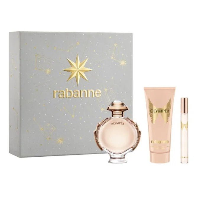 Paco Rabanne Olympea Gift Set (Eau De Parfum Spray 80ml + Body Lotion 100ml + Eau De Parfum Spray 10ml) - Fragrance London