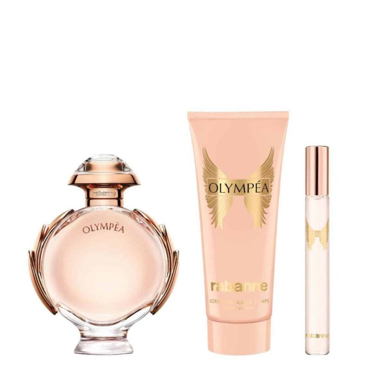 Paco Rabanne Olympea Gift Set (Eau De Parfum Spray 80ml + Body Lotion 100ml + Eau De Parfum Spray 10ml) - Fragrance London