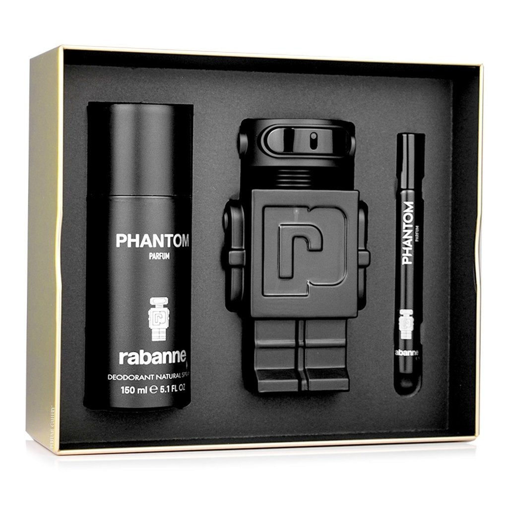 Paco Rabanne Phantom Gift Set (Parfum Spray 100ml + Deodorant Spray 150ml + 10ml Travel Spray) - Fragrance London