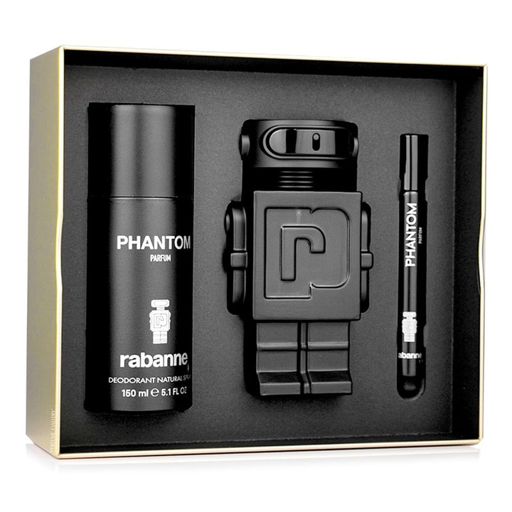 Paco Rabanne Phantom Gift Set (Parfum Spray 100ml + Deodorant Spray 150ml + 10ml Travel Spray) - Fragrance London