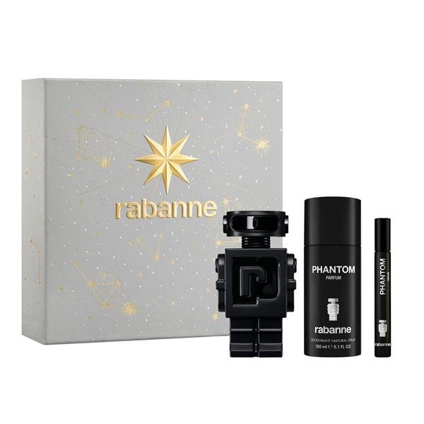 Paco Rabanne Phantom Gift Set (Parfum Spray 100ml + Deodorant Spray 150ml + Parfum Spray 10ml) - Fragrance London
