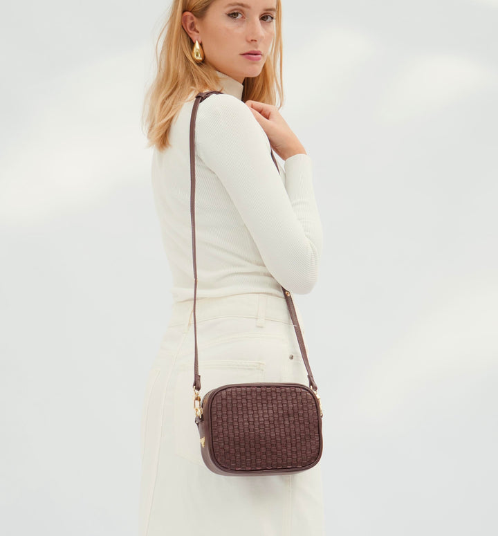 Apatchy London The Penelope Woven Leather Camera Bag